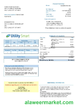 UNITED KINGDOM UTILITY SMART business utility bill Word and PDF template
